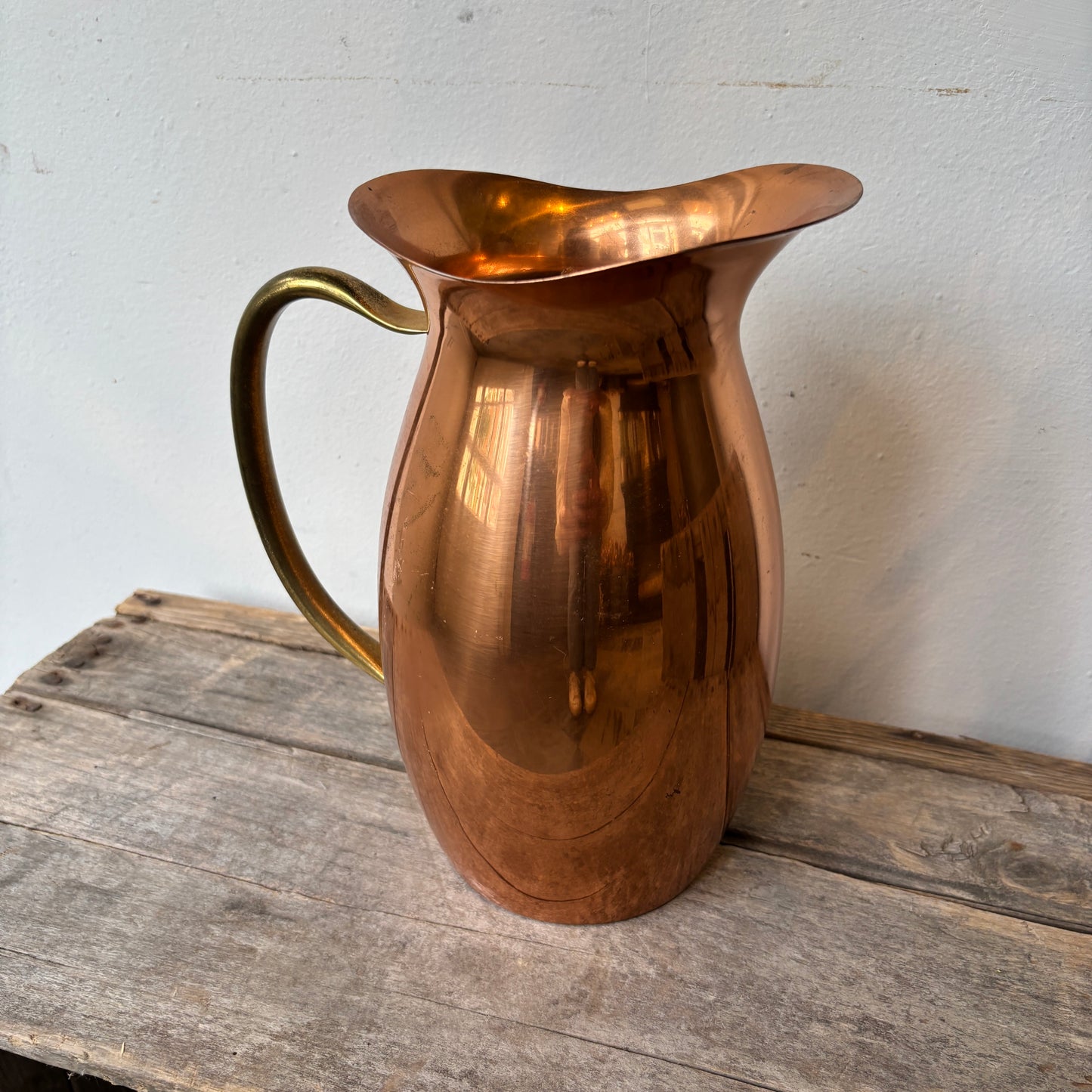 Vintage Copper Pitcher w/ Brass Handle