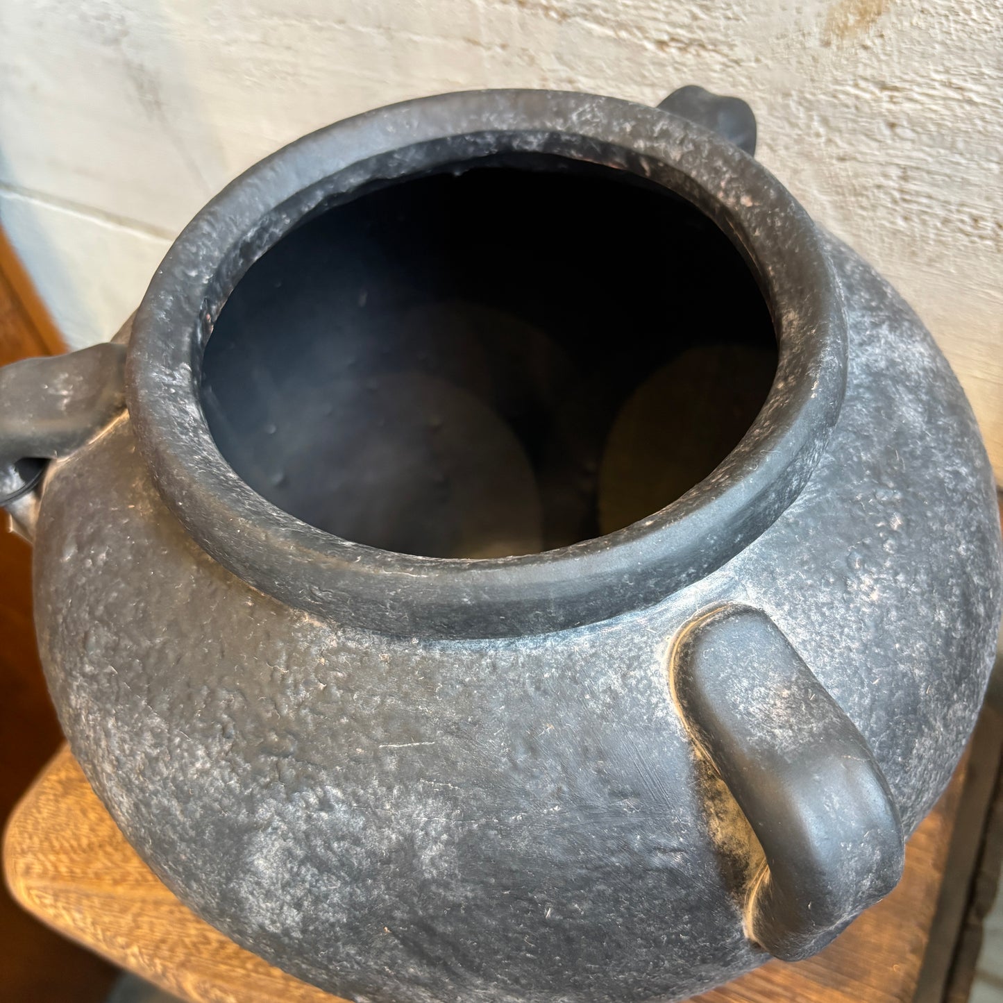 Low Round Terracotta Vase w/ Handles