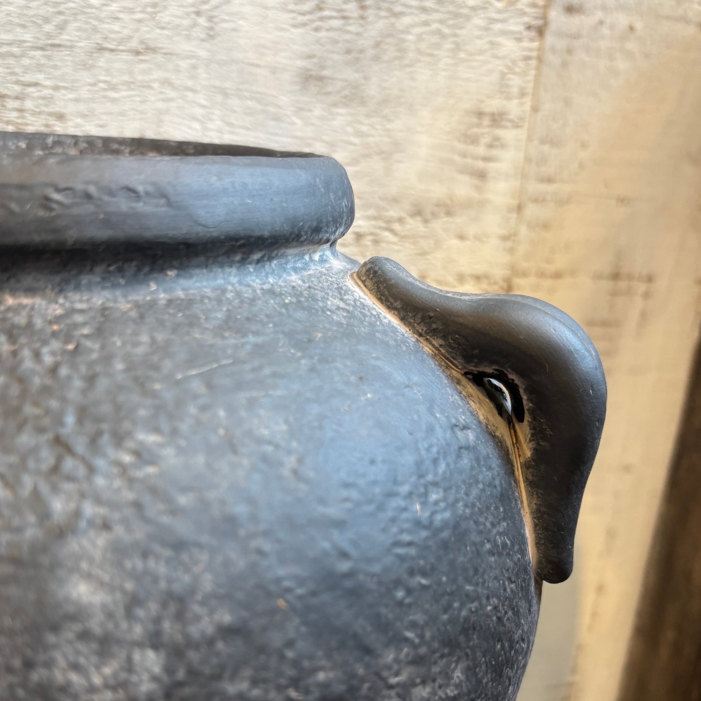Low Round Terracotta Vase w/ Handles
