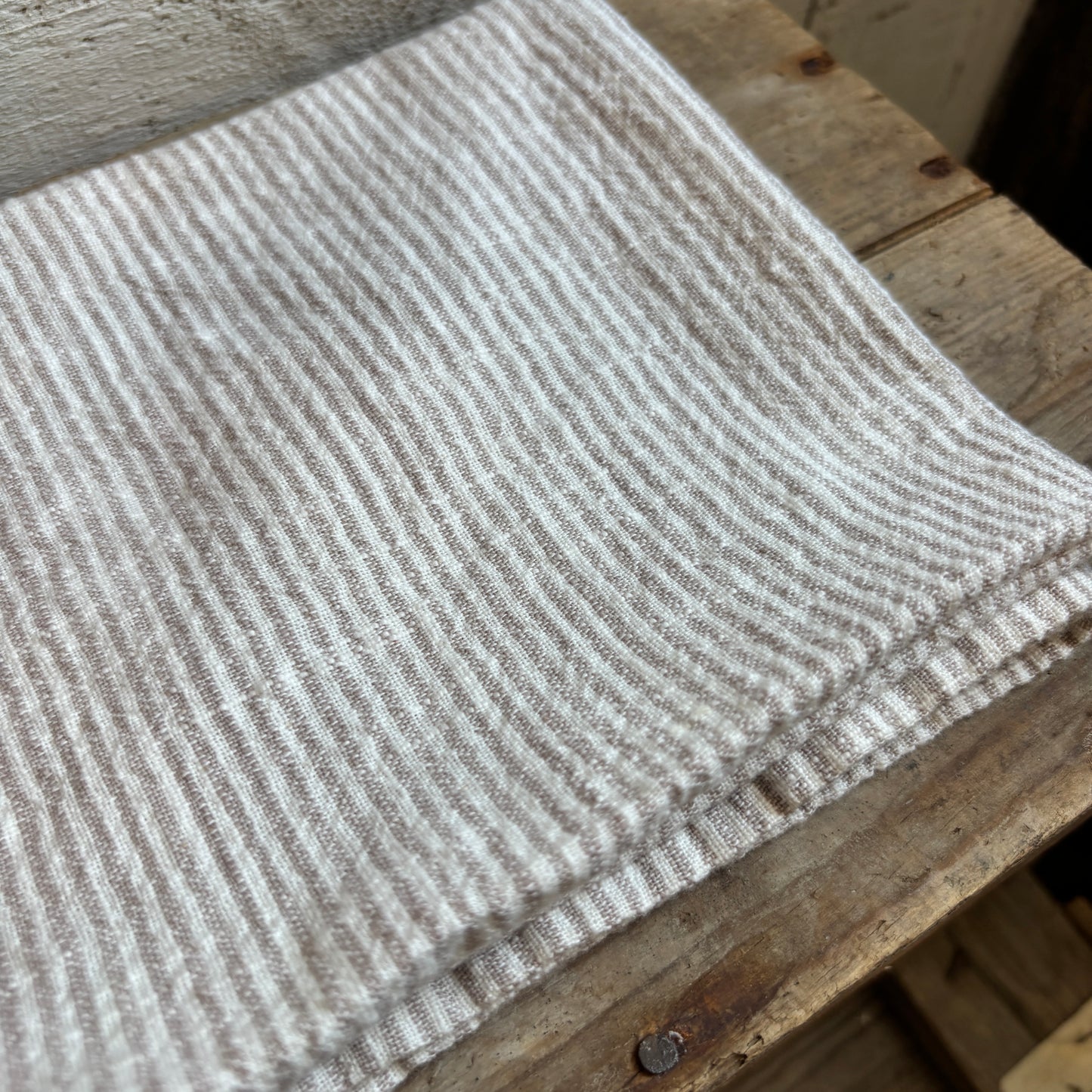 Chef Stripe Tea Towel - Mink