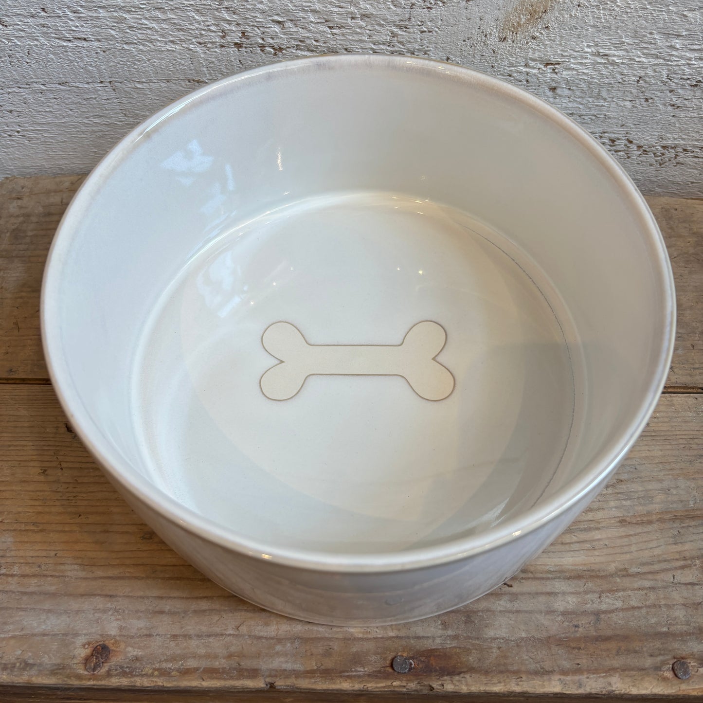 Pottery Pet Bowl - White