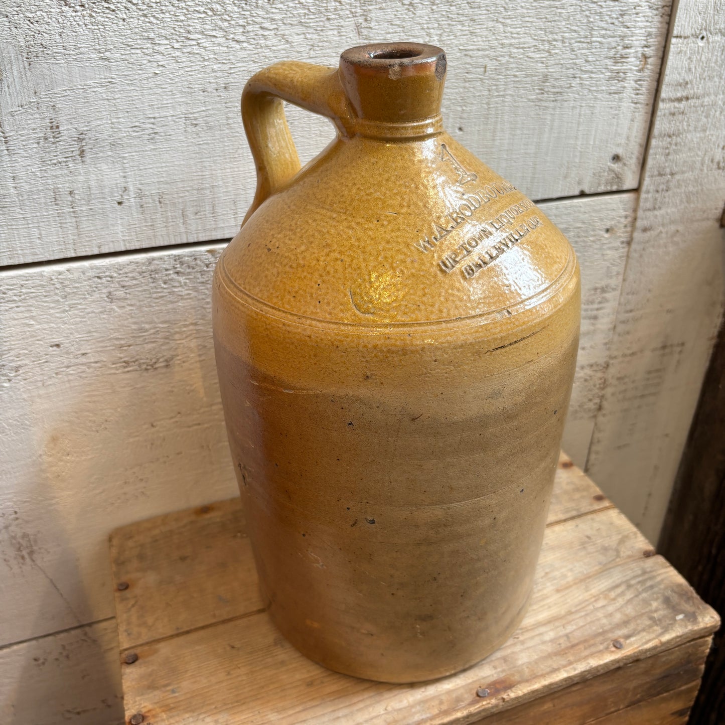 Vintage W.A. Rodbourne Stoneware Jug - Tan