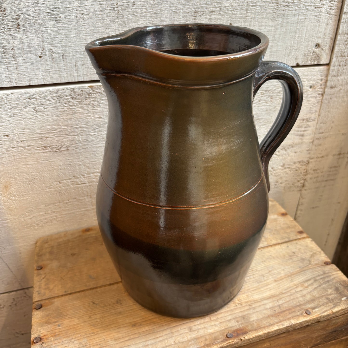 Vintage Stoneware Pitcher - Brown/Black