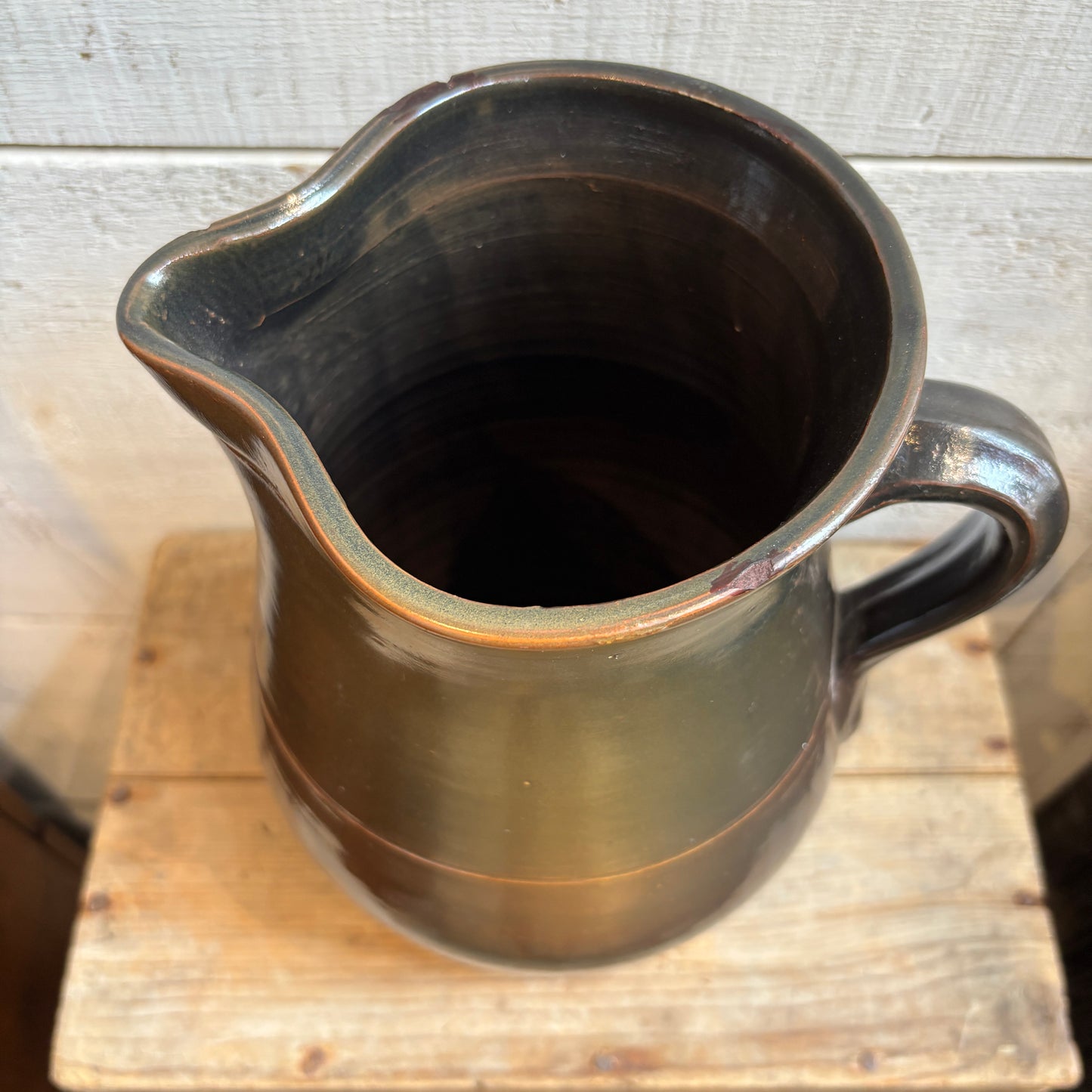 Vintage Stoneware Pitcher - Brown/Black
