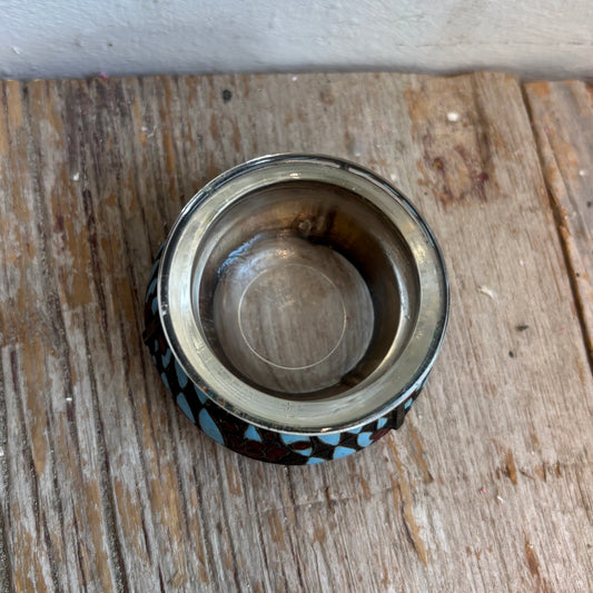 Vintage Tealight Holder - Blue & Red Design