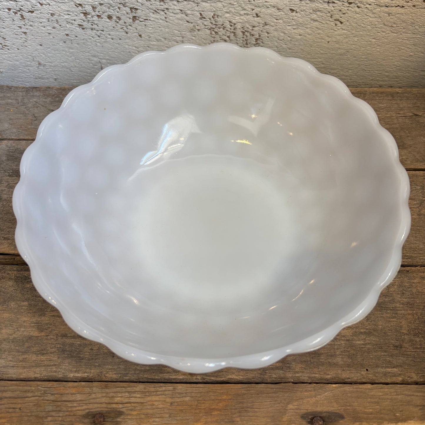 Vintage Milk Glass Bubble Pattern Bowl