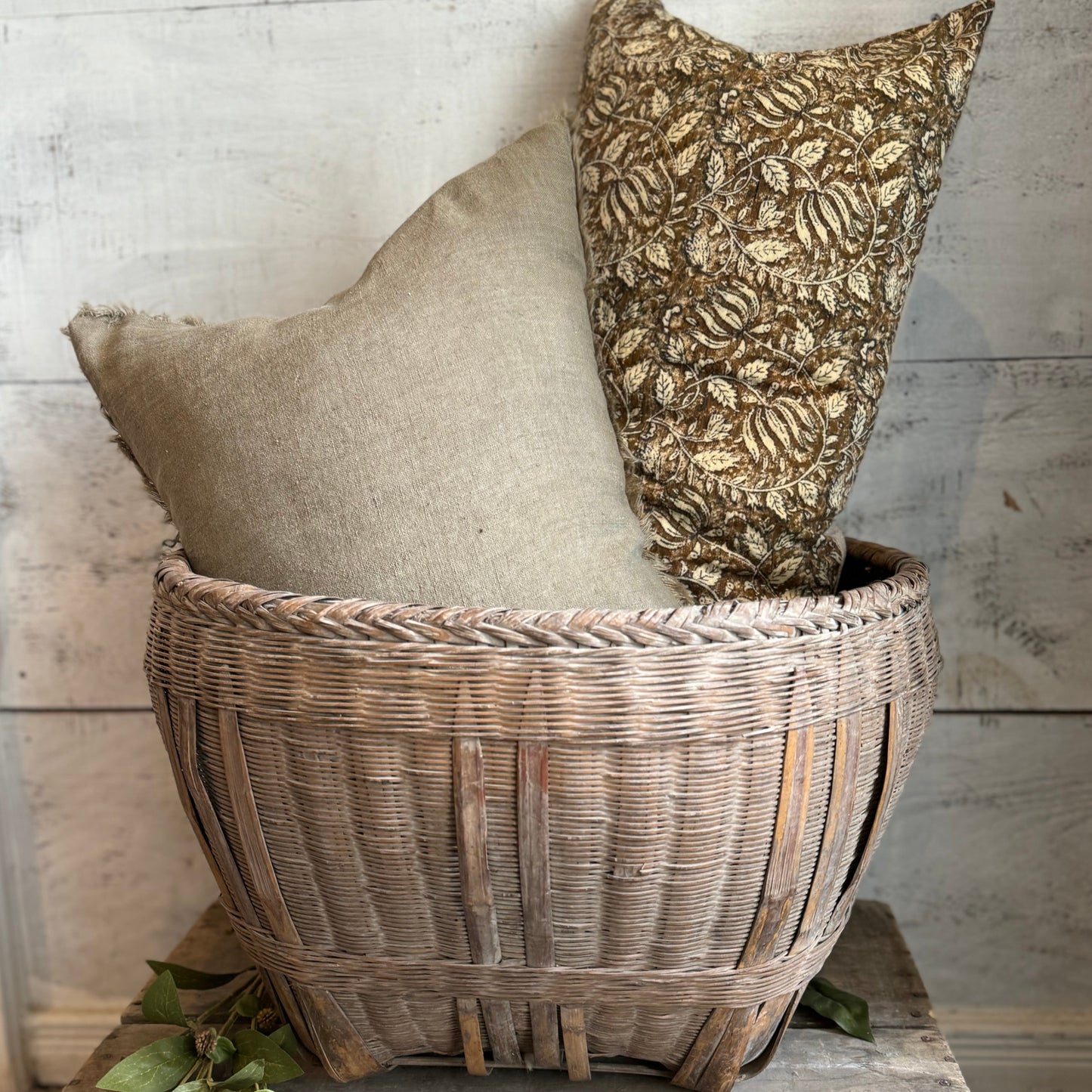 Vintage Bamboo Rice Basket