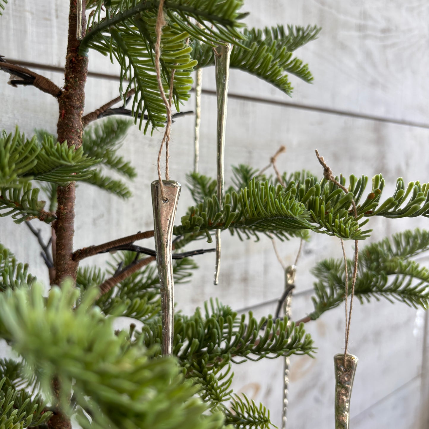 Silver Mercury Glass Icicle Ornament