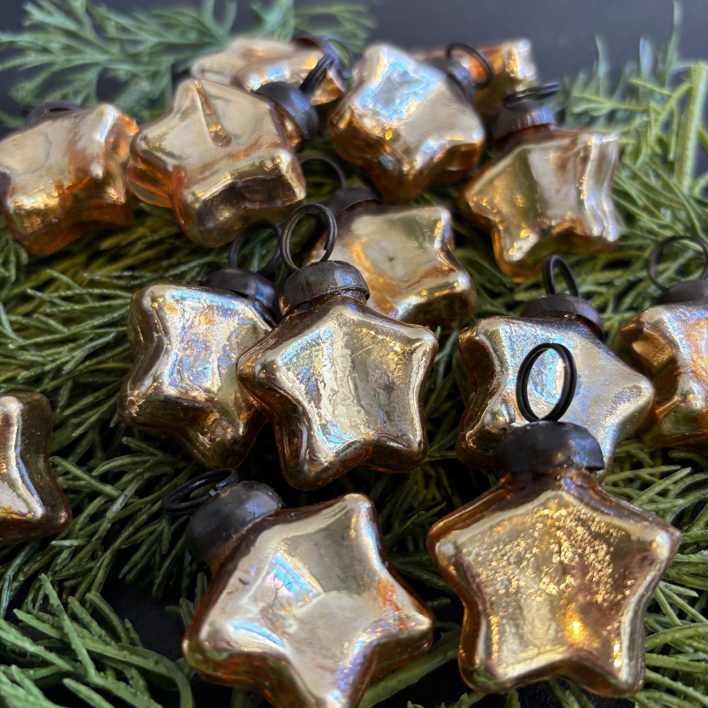 Mini Glass Star Ornament - Gold