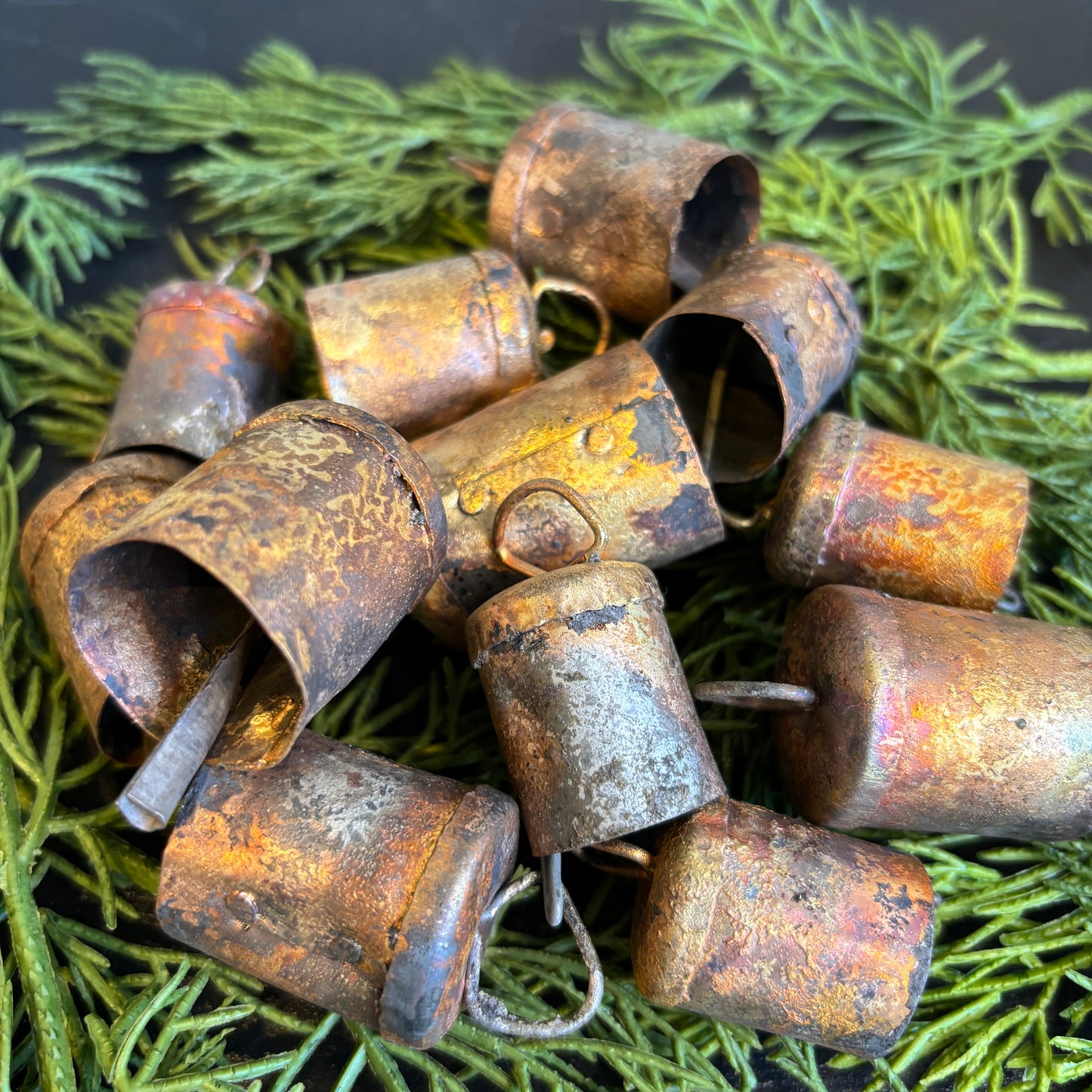 Mini Distressed Gold Metal Bells - Assorted