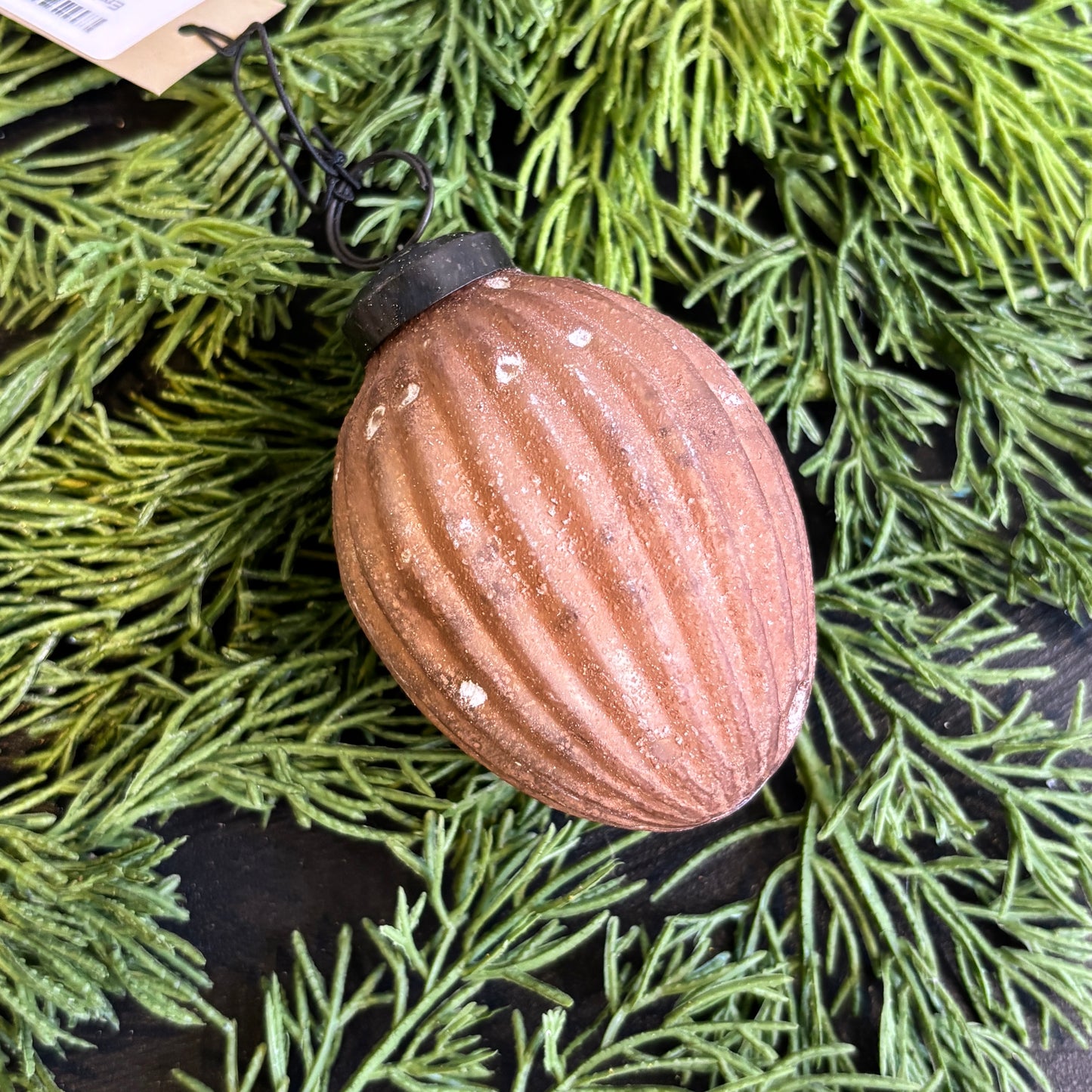 Embossed & Frosted Mercury Glass Ornament