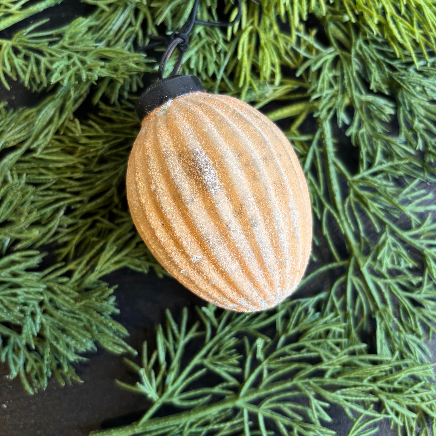 Embossed & Frosted Mercury Glass Ornament