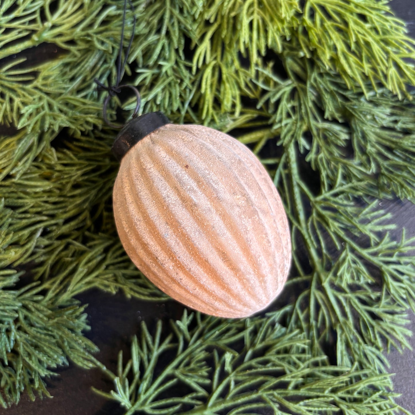 Embossed & Frosted Mercury Glass Ornament