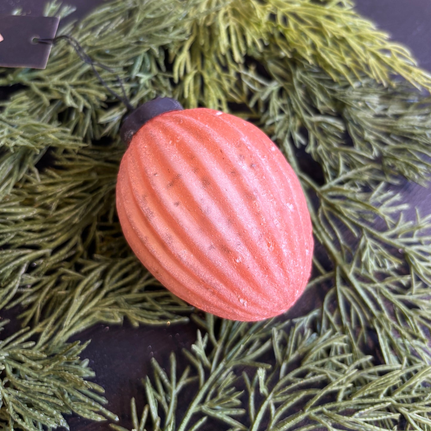 Embossed & Frosted Mercury Glass Ornament