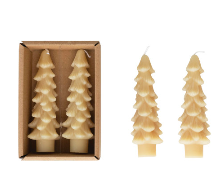 5"H Unscented Tree Shaped Taper Candles