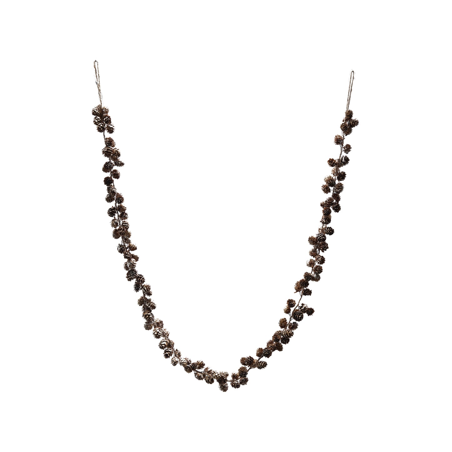 Glitter Pinecone Garland w/ Jute Cord