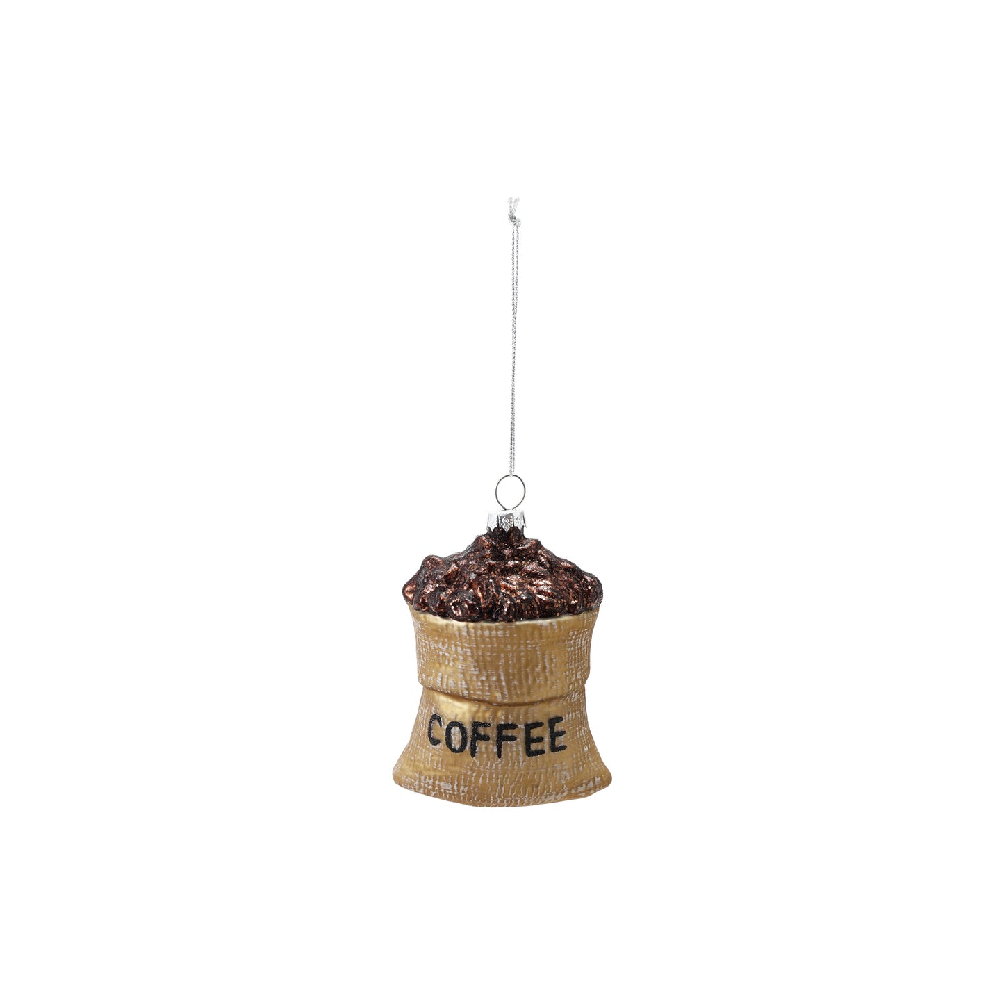Coffee Bean Sack Glass Ornament