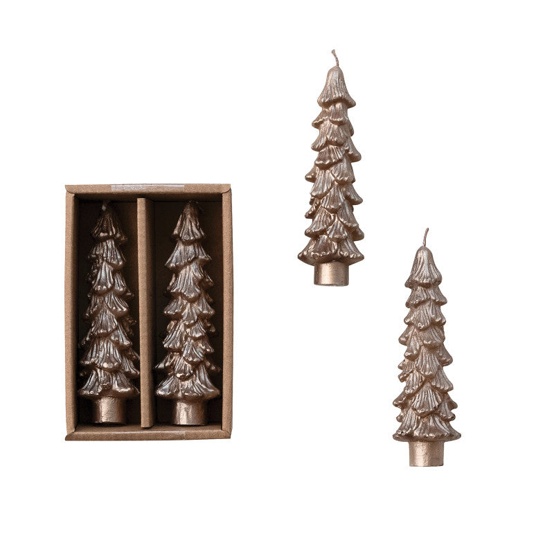 Champagne Tree Taper Candles - Set of 2