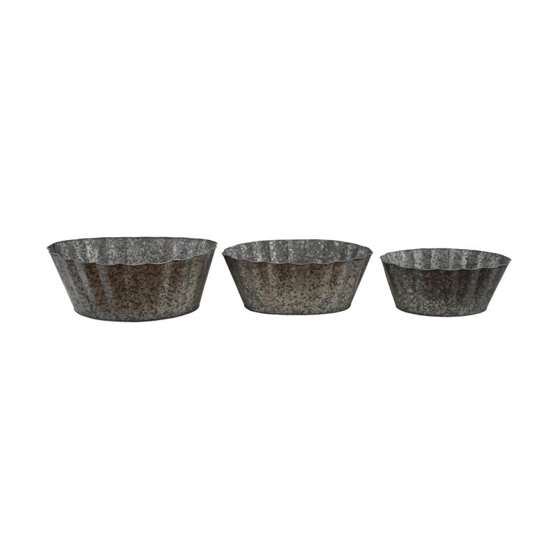 Oval Galvanized Metal Planter