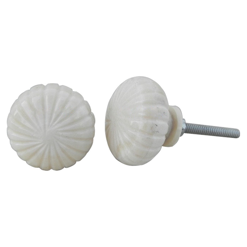 Round Etched Bone Knob