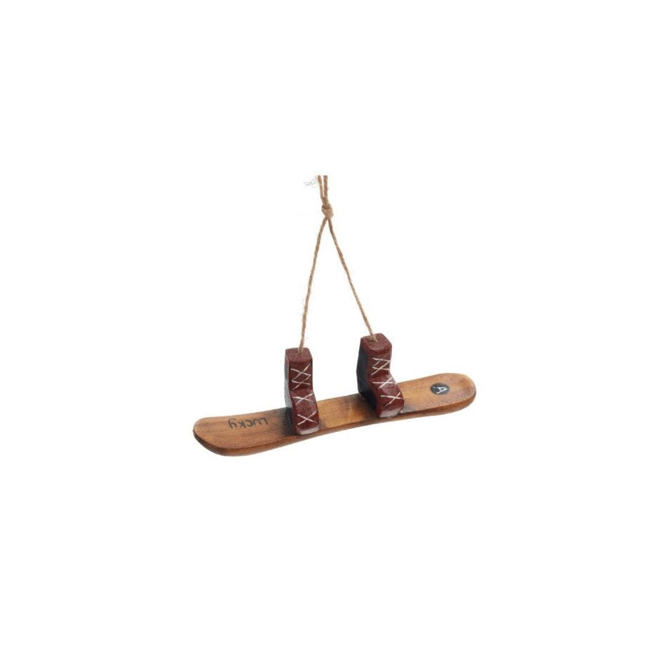 Wood Snowboard Ornament