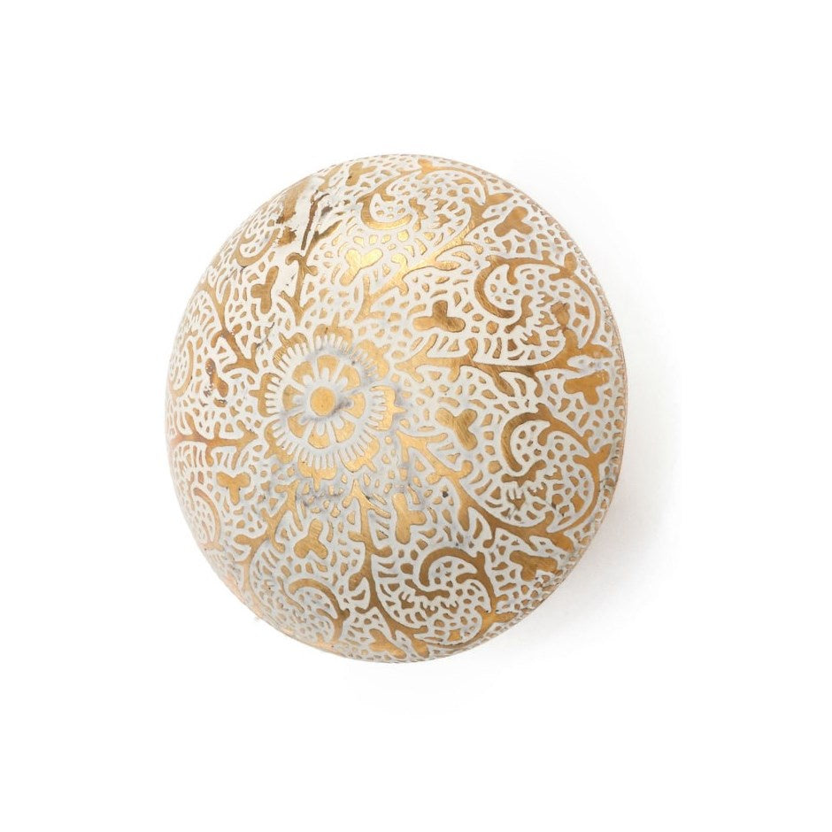 Knob: Etched Floral Brass Round