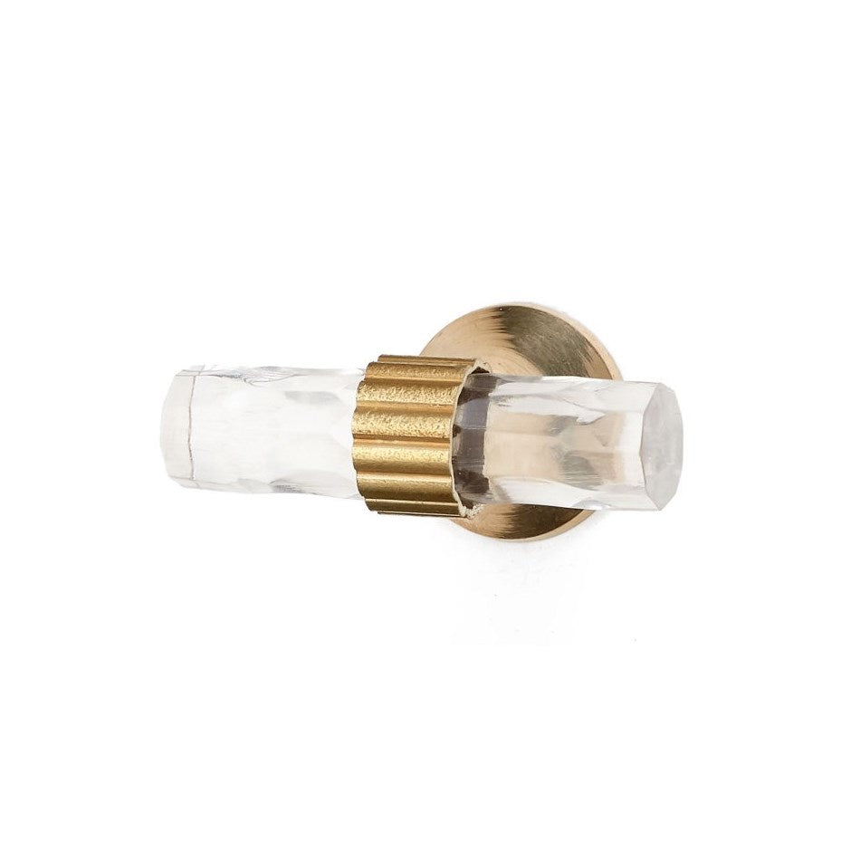 Knob: Glass Brass Pull