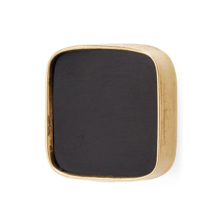 Knob: Black Gold Square