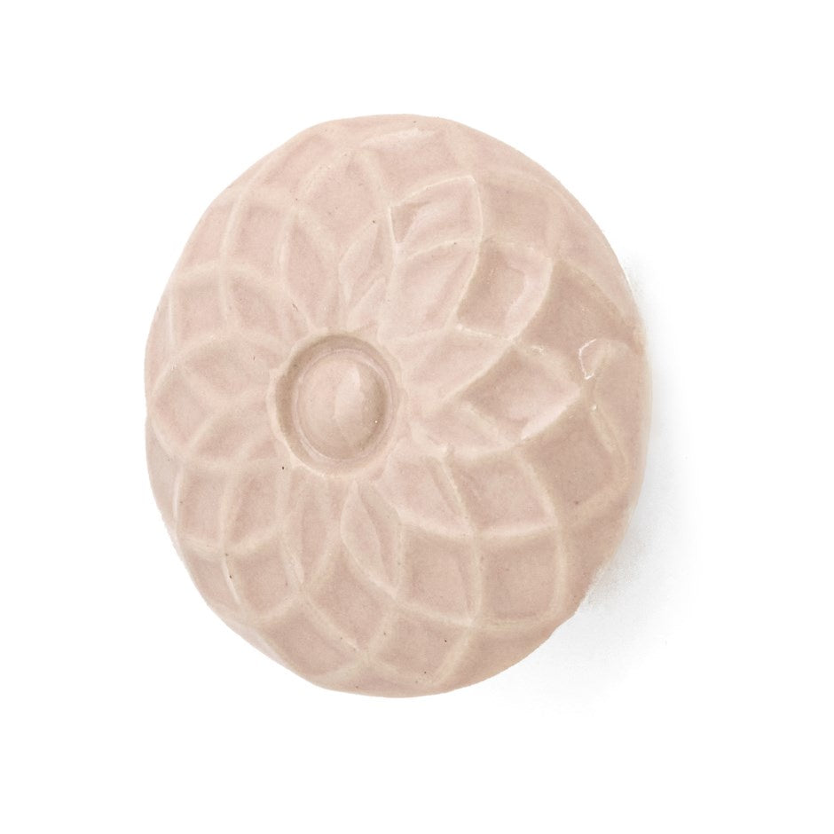Knob: Ceramic Embossed Blush