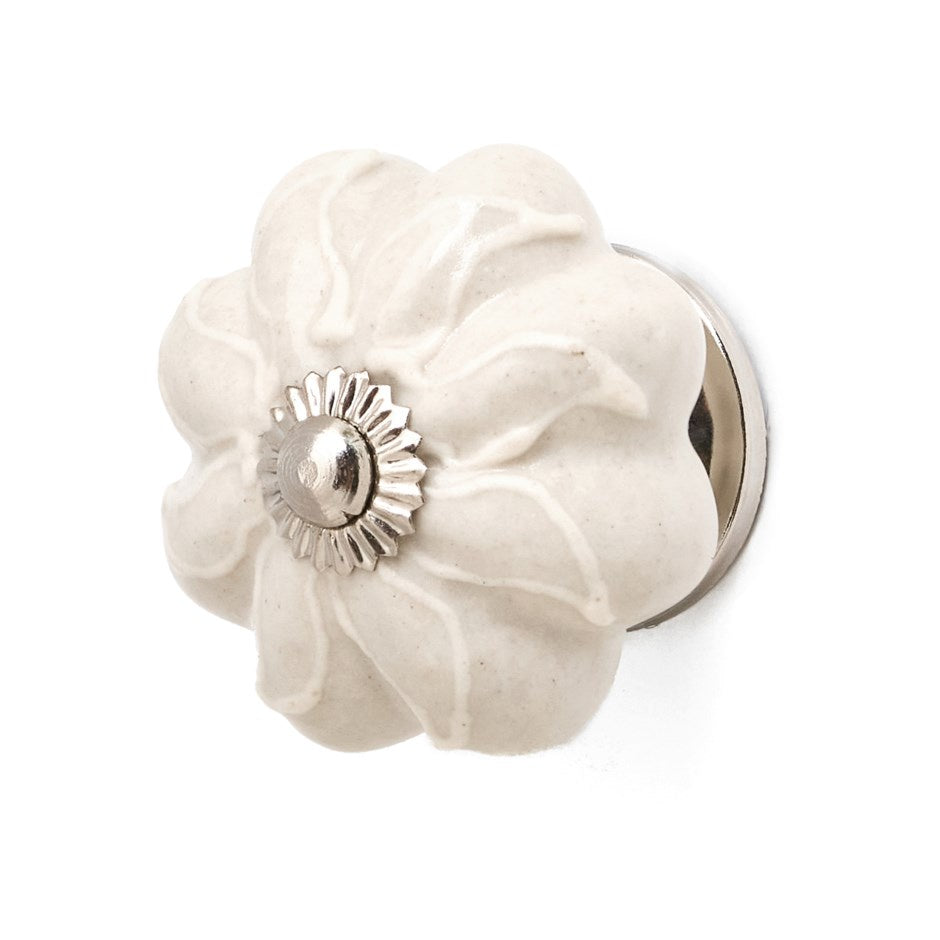 Knob: Ceramic Light Grey Melon