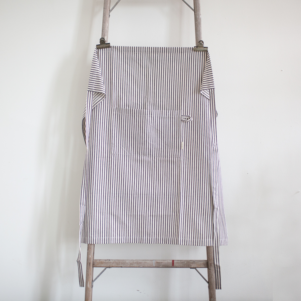 Ticking Half Apron