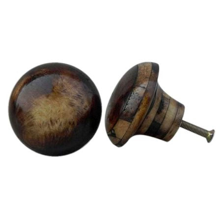 Knob: Round, Dark, Wood
