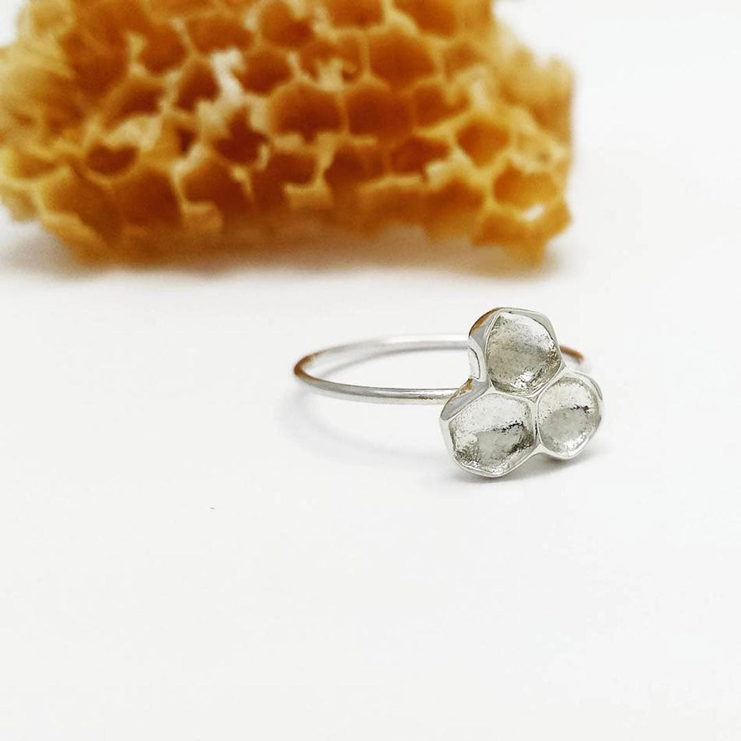 Honeycomb Ring Sterling Silver 7