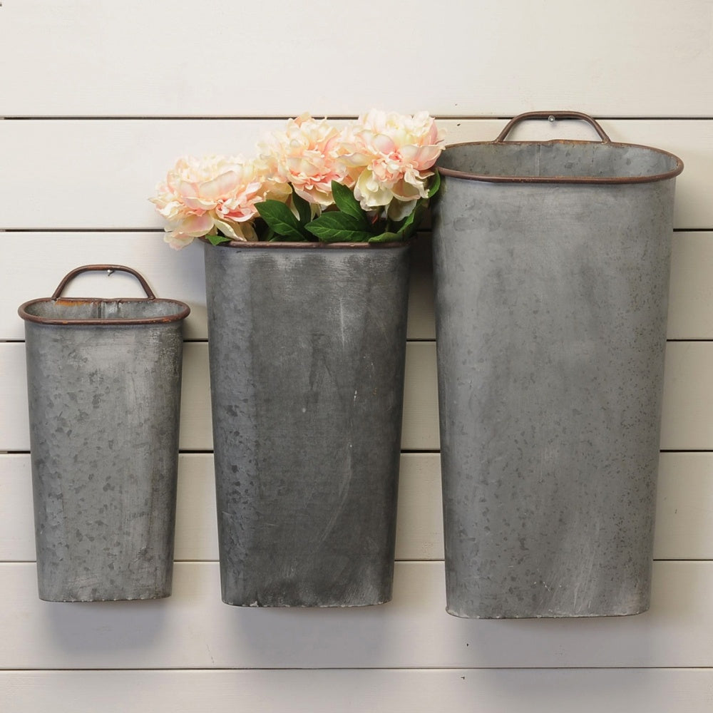 Galvanized Wall Vase