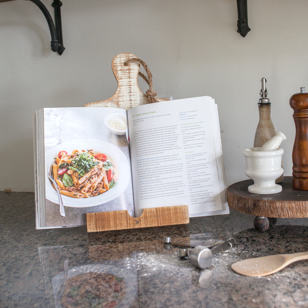 Wood Board Recipe Holder