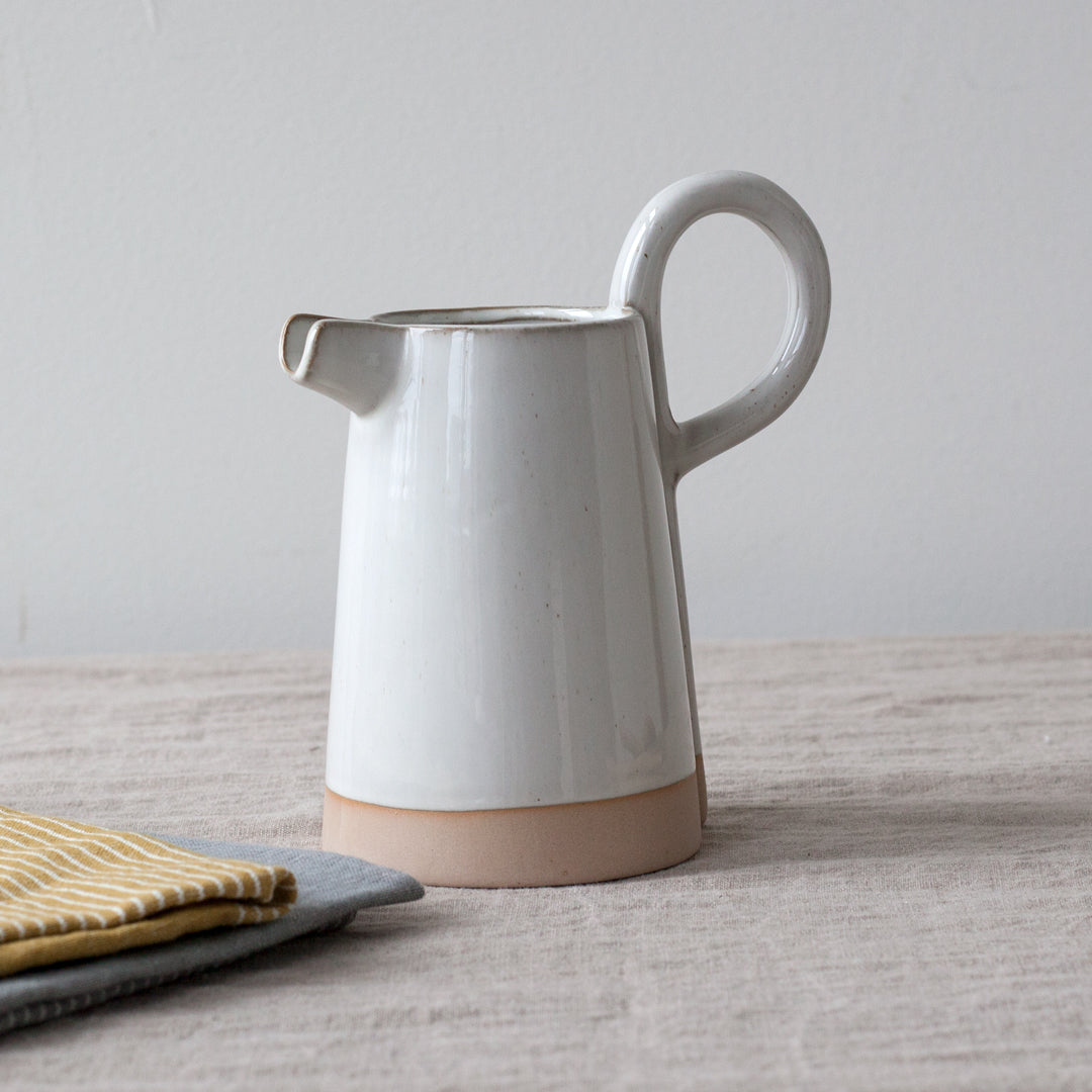 White Stoneware Pitcher - 16 oz.