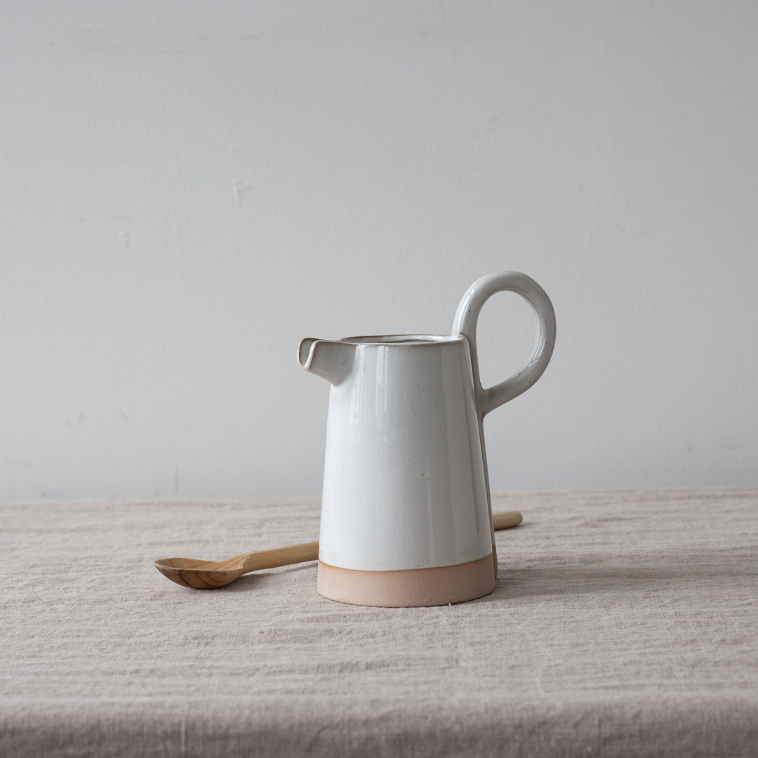 White Stoneware Pitcher - 16 oz.