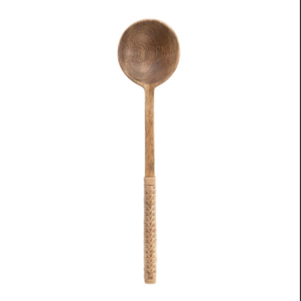 Mango Wood Spoon w Bamboo Wrap
