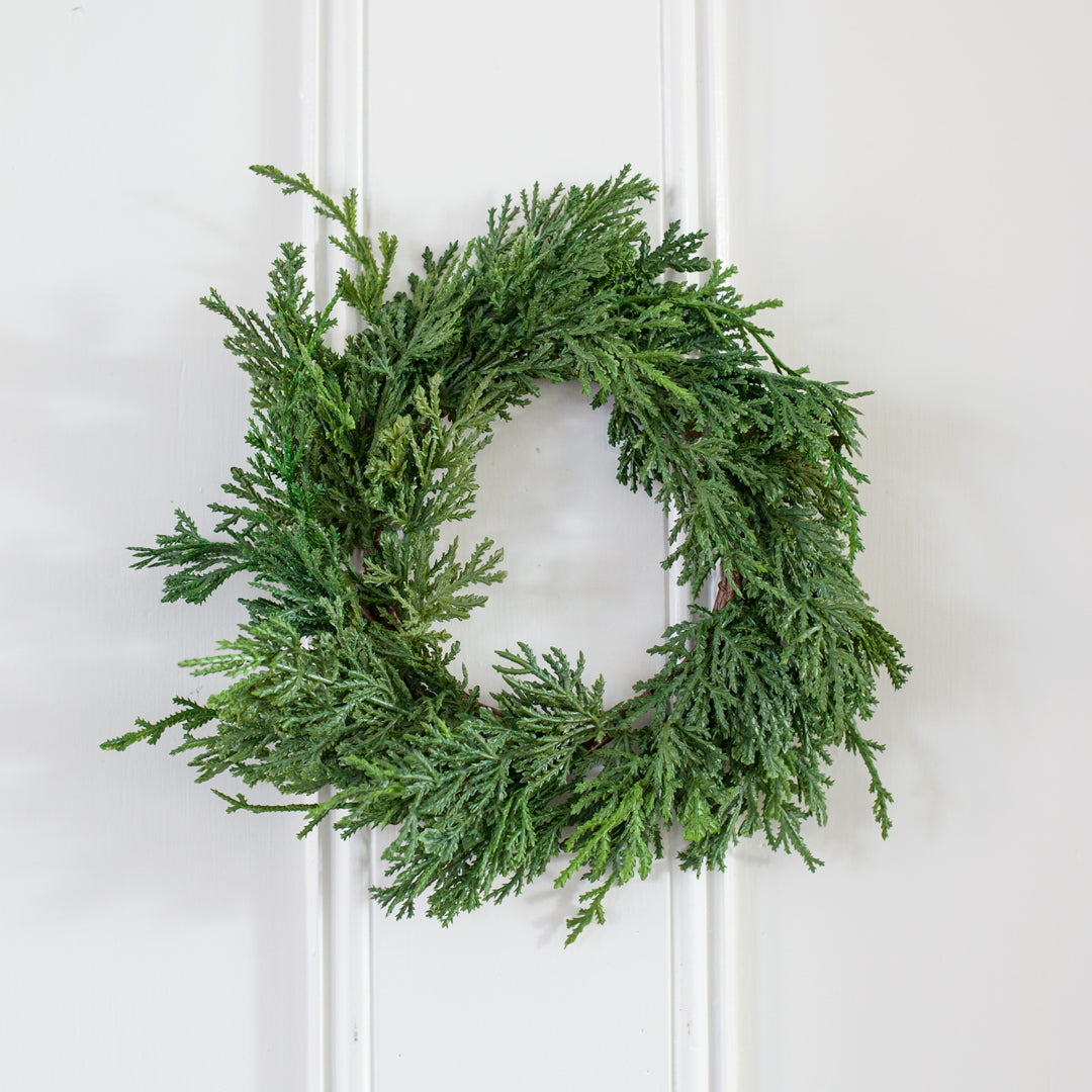 Faux Cedar Wreath 14"