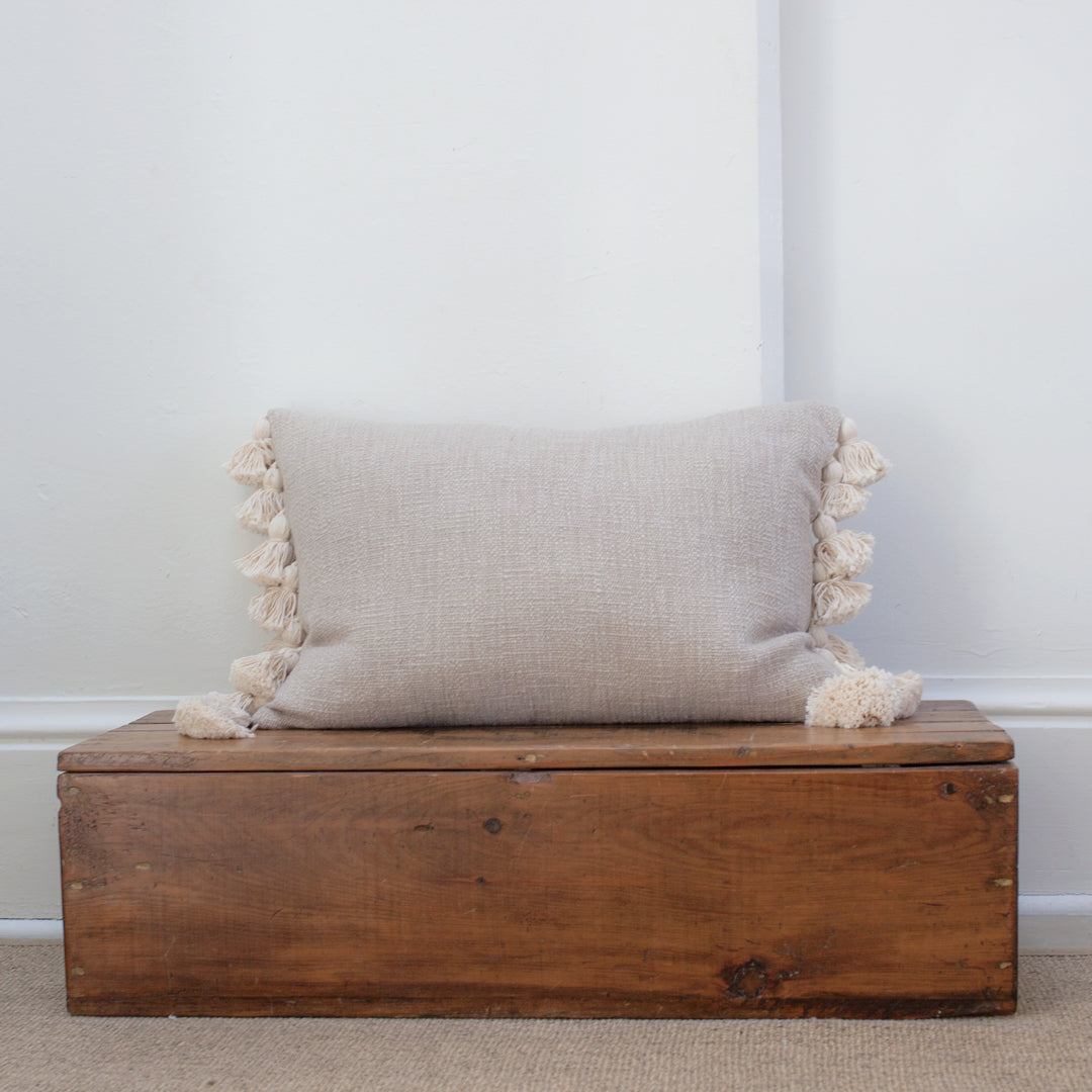 Bora Tassel Pillow - Cream