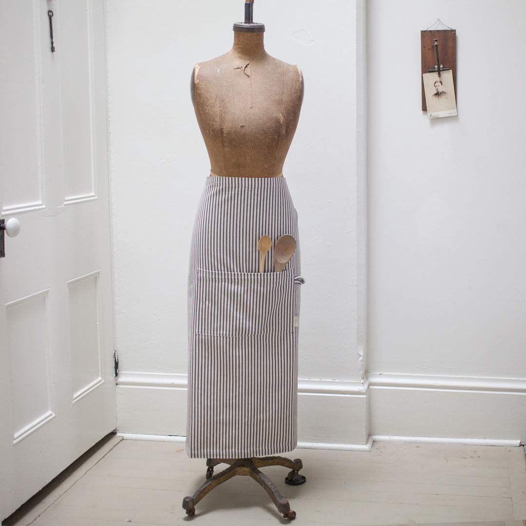 Ticking Half Apron