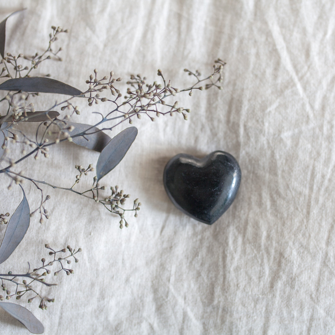 Black Soapstone Heart