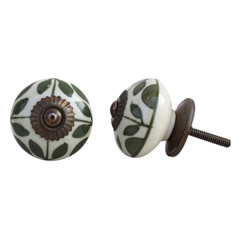Round Hand Painted Ceramic Knob