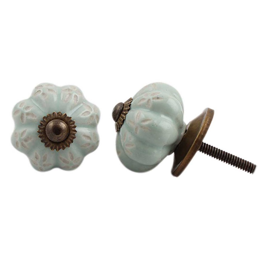 Etched Ceramic Melon Knob