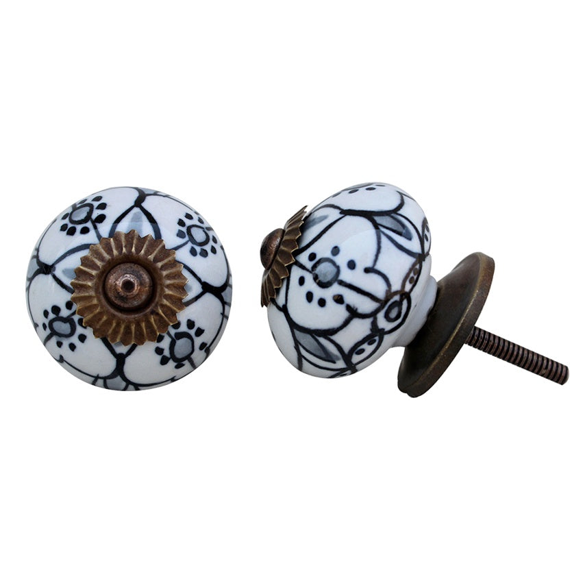 Round Hand Painted Ceramic Knob