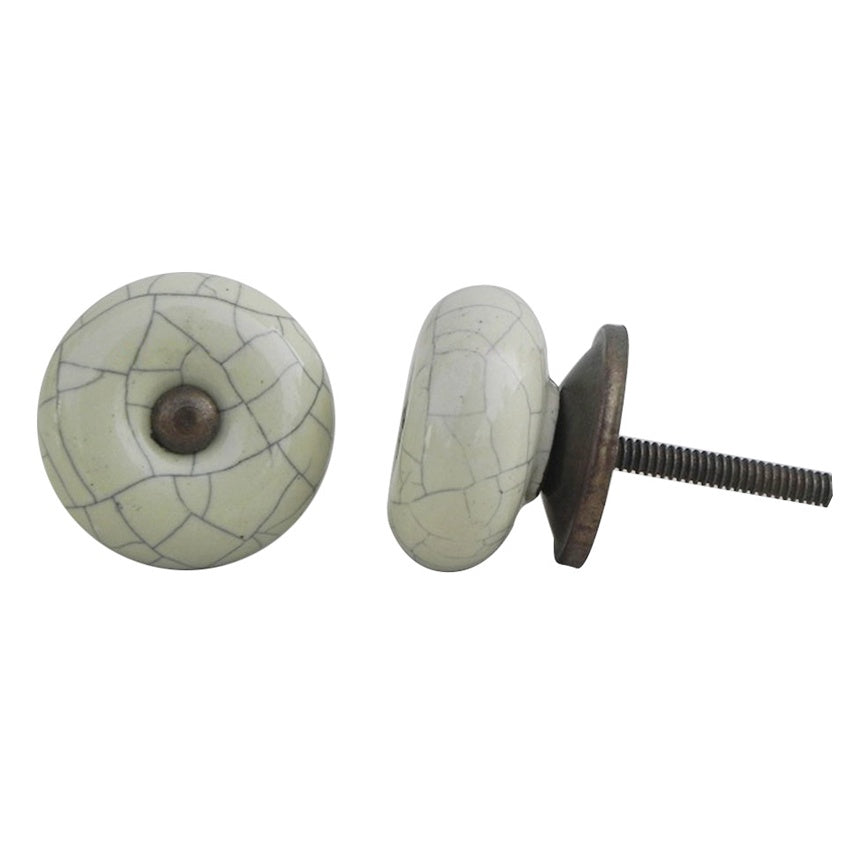 Round Ceramic Crackle Knob