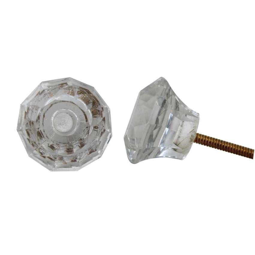 Knob: Clear, Glass, Diamond