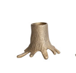 Cast Metal Stump Candle Holder