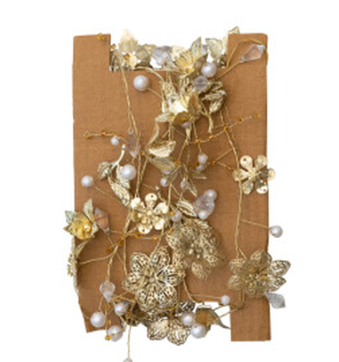 Metal + Bead Flower Garland 72"