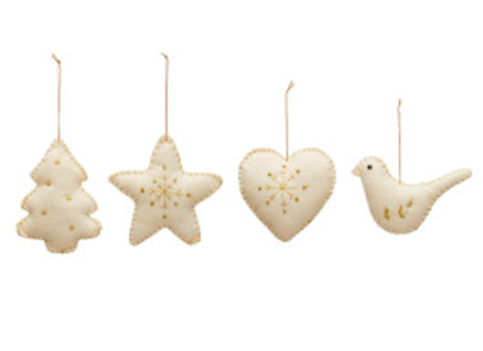 Plush Ornament Gold Embroidery